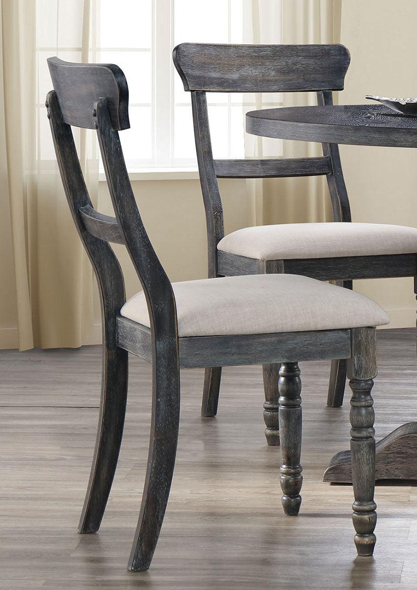 Acme Furniture Wallace Side Chair in Light Brown and Weathered Gray (Set of 2) 74642  Las Vegas Furniture Stores