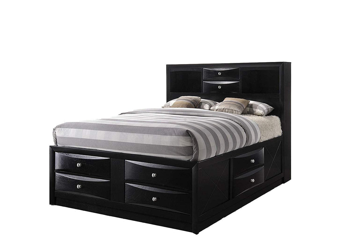 Acme Ireland Full Storage Bed in Black 21620F  Las Vegas Furniture Stores