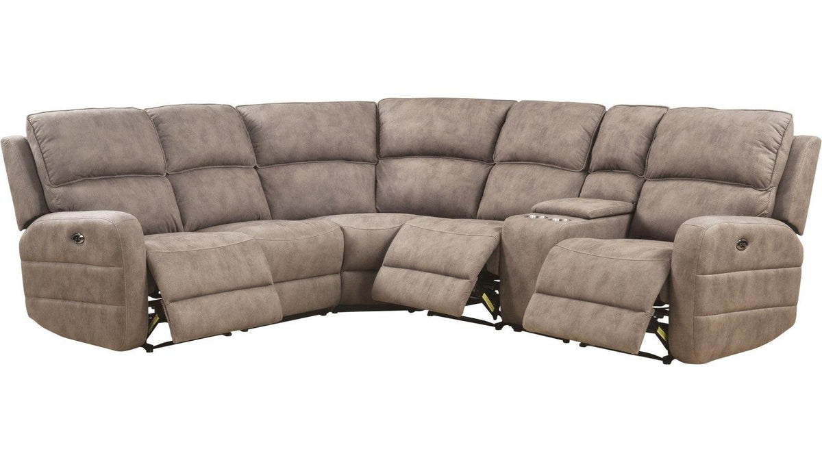 Acme Olwen Power Motion Sectional Sofa in Mocha Nubuck 54590  Las Vegas Furniture Stores