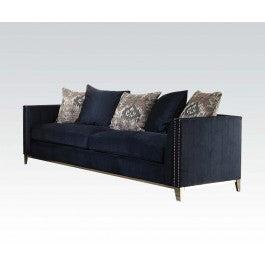 Acme Phaedra Sofa with 5 Pillows in Blue Fabric 52830  Las Vegas Furniture Stores