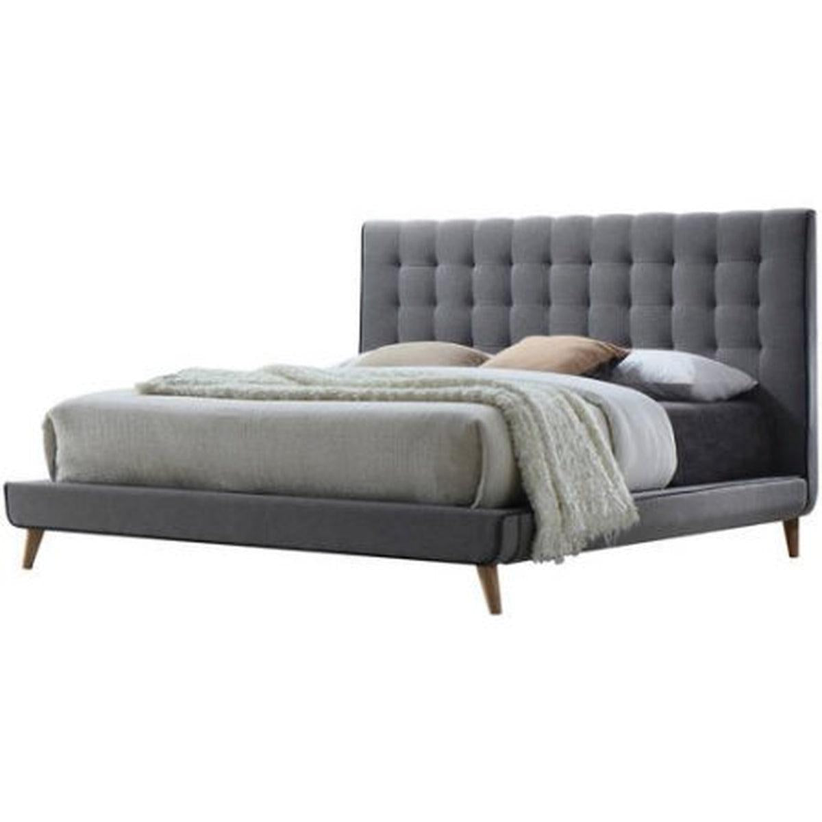 Acme Valda King Upholstered Bed in Gray 24517EK  Las Vegas Furniture Stores