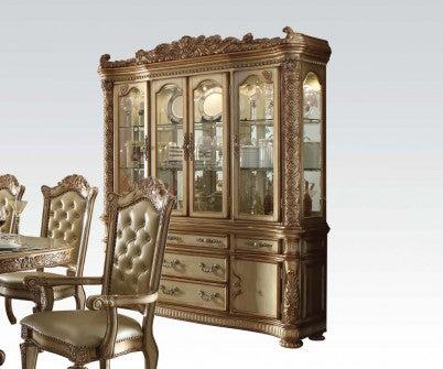 Acme Vendome Buffet and Hutch in Gold Patina 63005  Las Vegas Furniture Stores