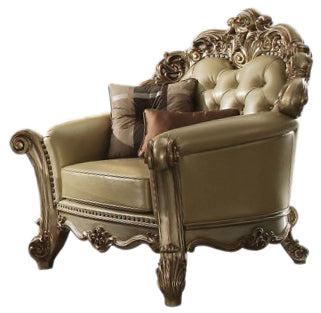 Acme Vendome Chair w/ 2 Pillows in Gold Patina 53002  Las Vegas Furniture Stores