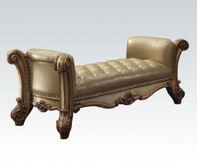 Acme Vendome Upholstered Bench in Gold Patina 96484  Las Vegas Furniture Stores