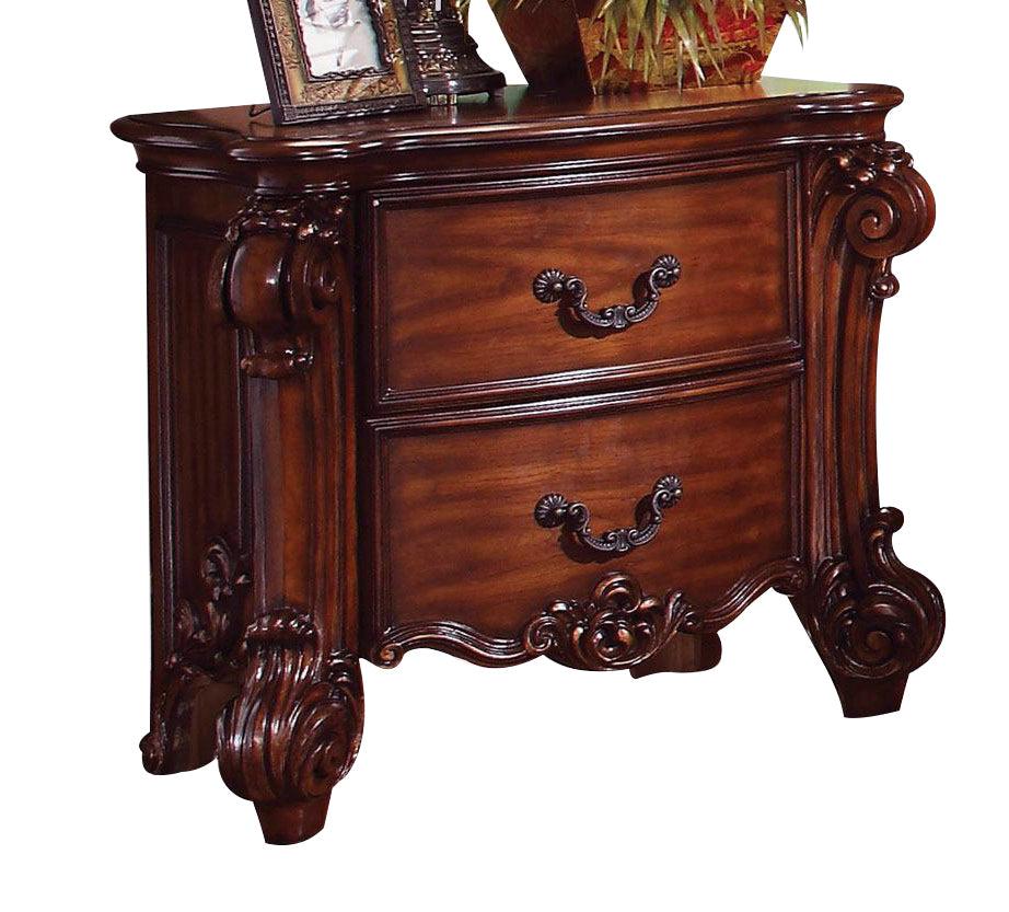 Acme Vendome Traditional Two Drawer Nightstand in Cherry 22003 CLOSEOUT  Las Vegas Furniture Stores