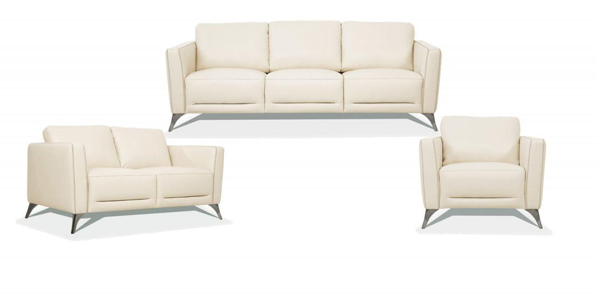 Malaga Leather 3-Piece Living Room Set  Las Vegas Furniture Stores
