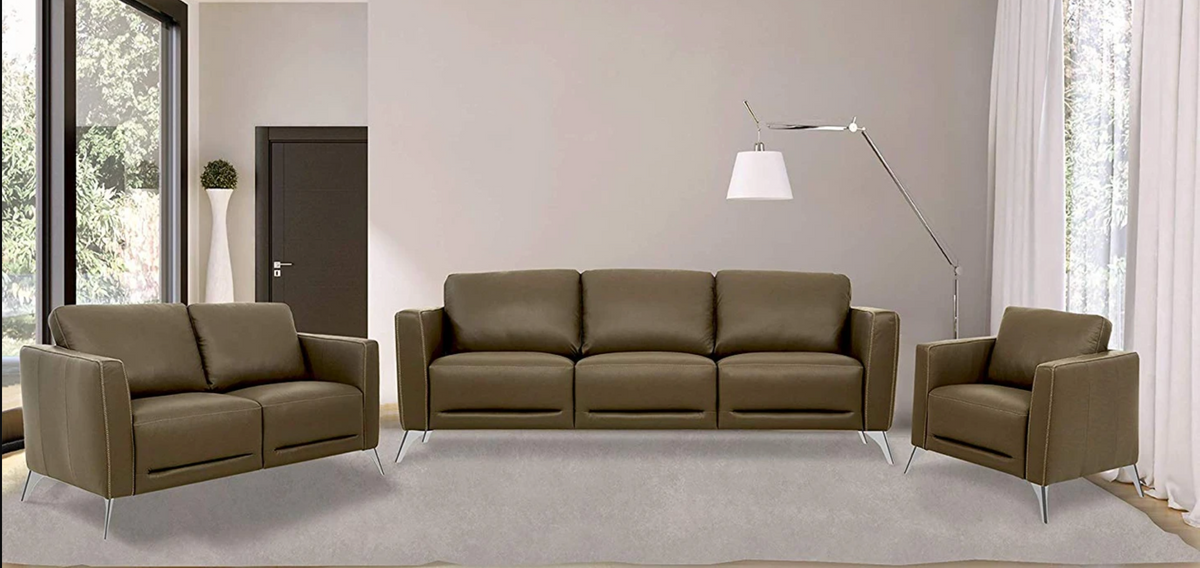Malaga Leather 3-Piece Living Room Set  Las Vegas Furniture Stores
