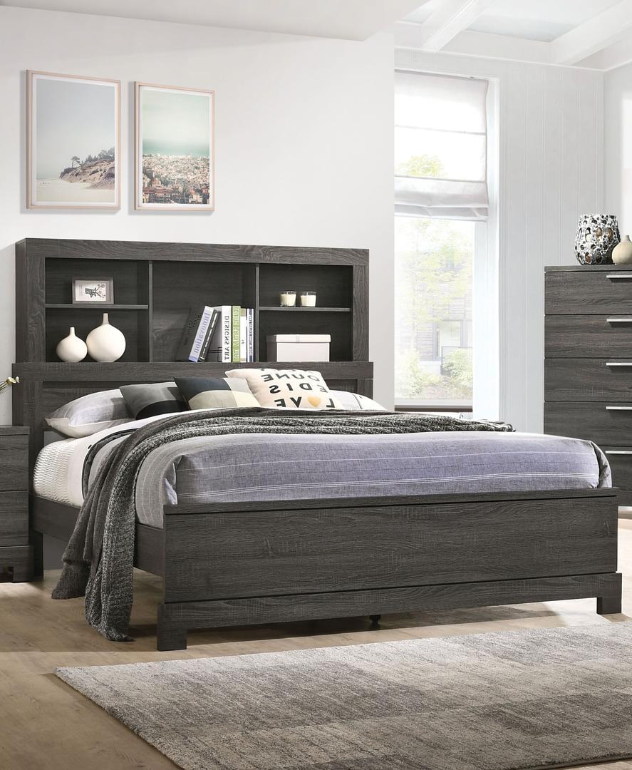 Acme Furniture Lantha Eastern King Panel Bed in Grey Oak 22027EK  Las Vegas Furniture Stores