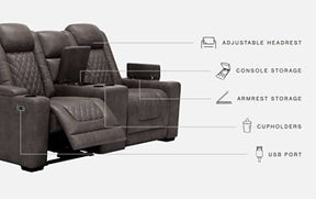 HyllMont Power Reclining Loveseat with Console - Half Price Furniture