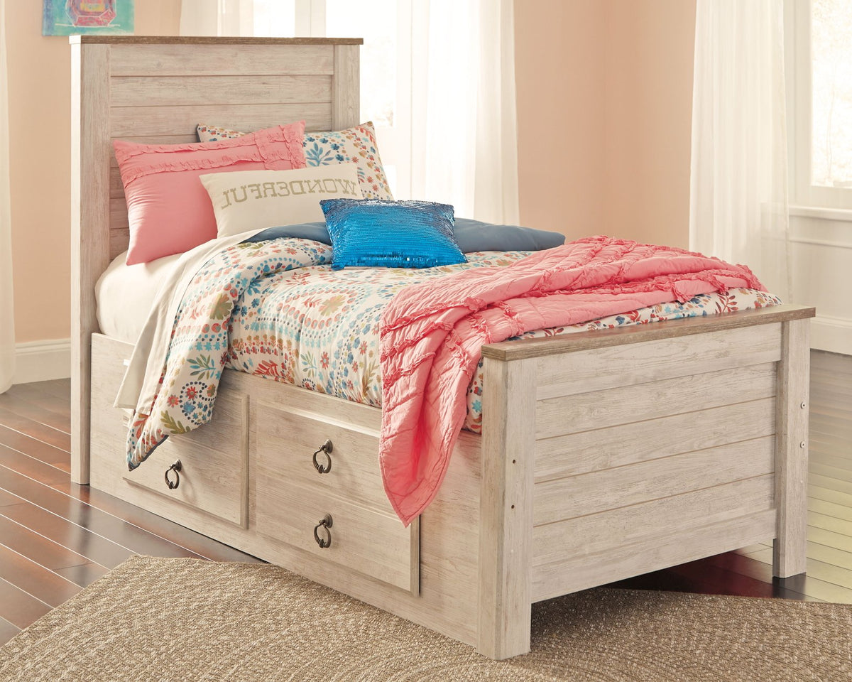 Willowton Bed with 2 Storage Drawers  Half Price Furniture
