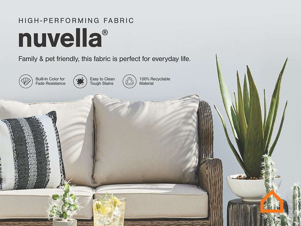 Paradise Trail Outdoor Loveseat, Lounge Chairs and Fire Pit Table Half Price Furniture