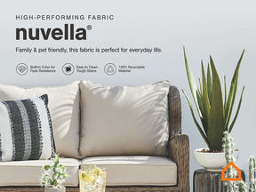 Paradise Trail Outdoor Loveseat, Lounge Chairs and Fire Pit Table Half Price Furniture