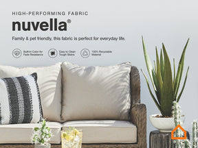 Visola Outdoor Sofa and Loveseat with Coffee Table - Half Price Furniture