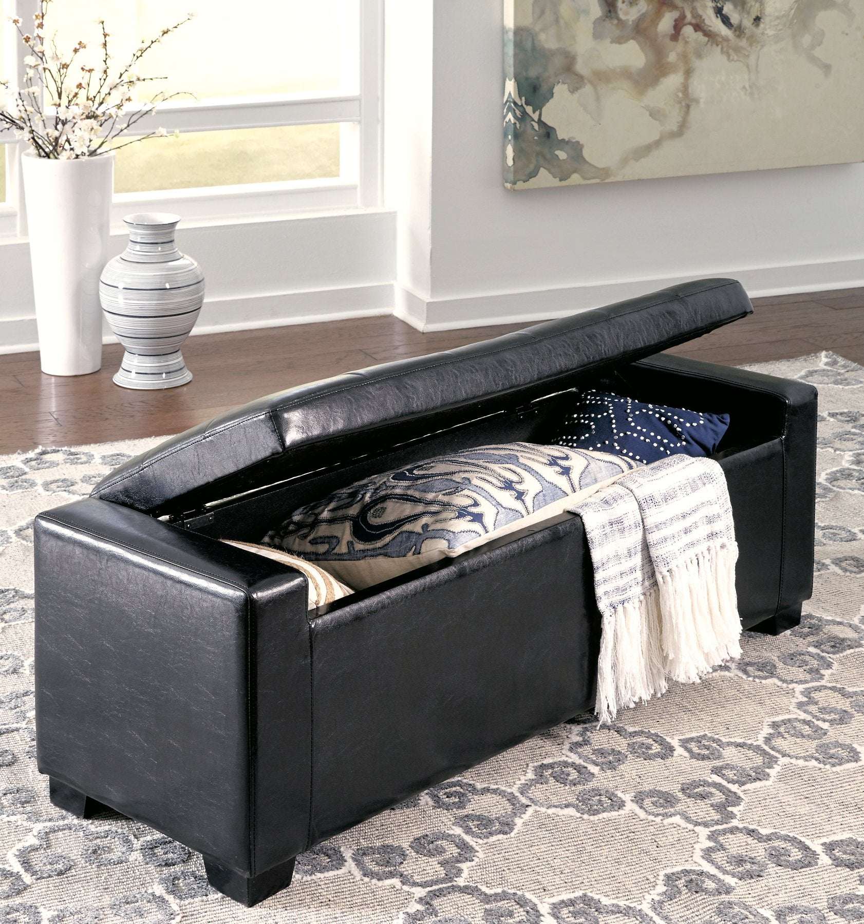 Benches Upholstered Storage Bench - Bench - Half Price Furniture