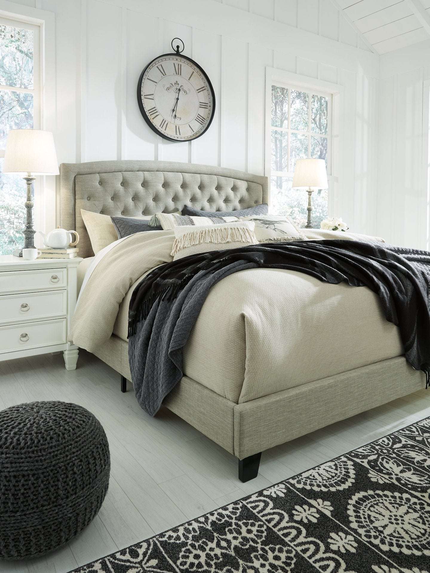 Jerary Upholstered Bed Half Price Furniture