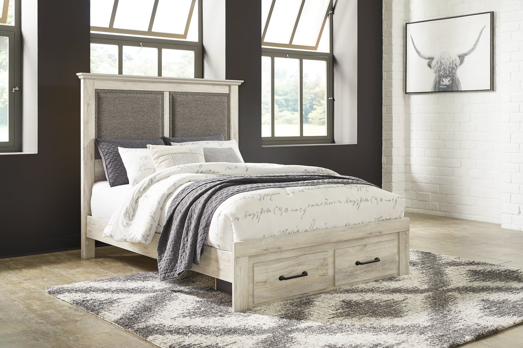 Cambeck Upholstered Panel Storage Bed - Half Price Furniture