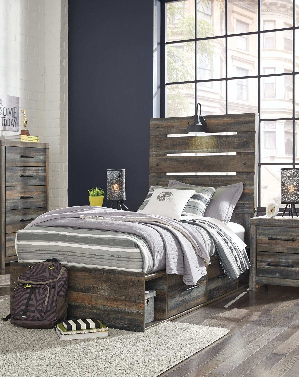 Drystan Bed with 2 Storage Drawers Half Price Furniture