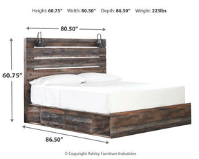 Drystan Bed with 2 Storage Drawers - Bed - Half Price Furniture