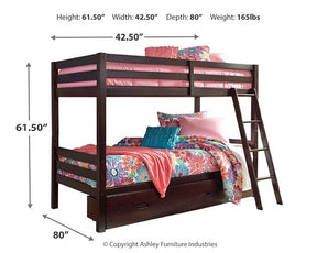 Halanton Youth Bunk Bed with 1 Large Storage Drawer - Half Price Furniture