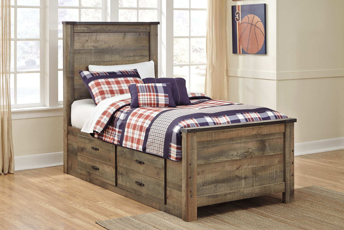 Trinell Youth Bed with 2 Storage Drawers Half Price Furniture