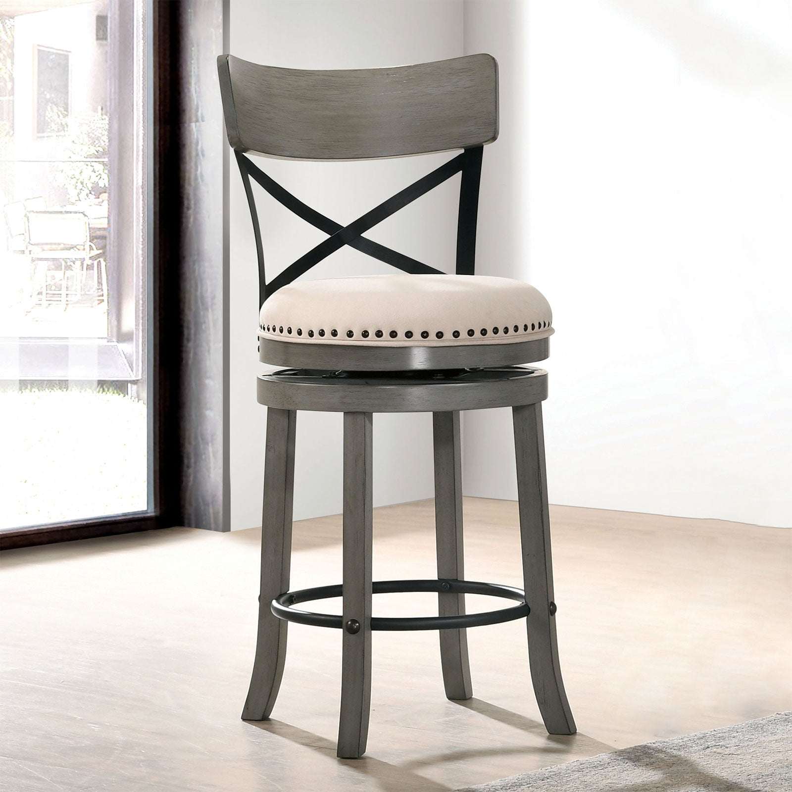 CLARENCE 24" Swivel Barstool - Barstool - Half Price Furniture