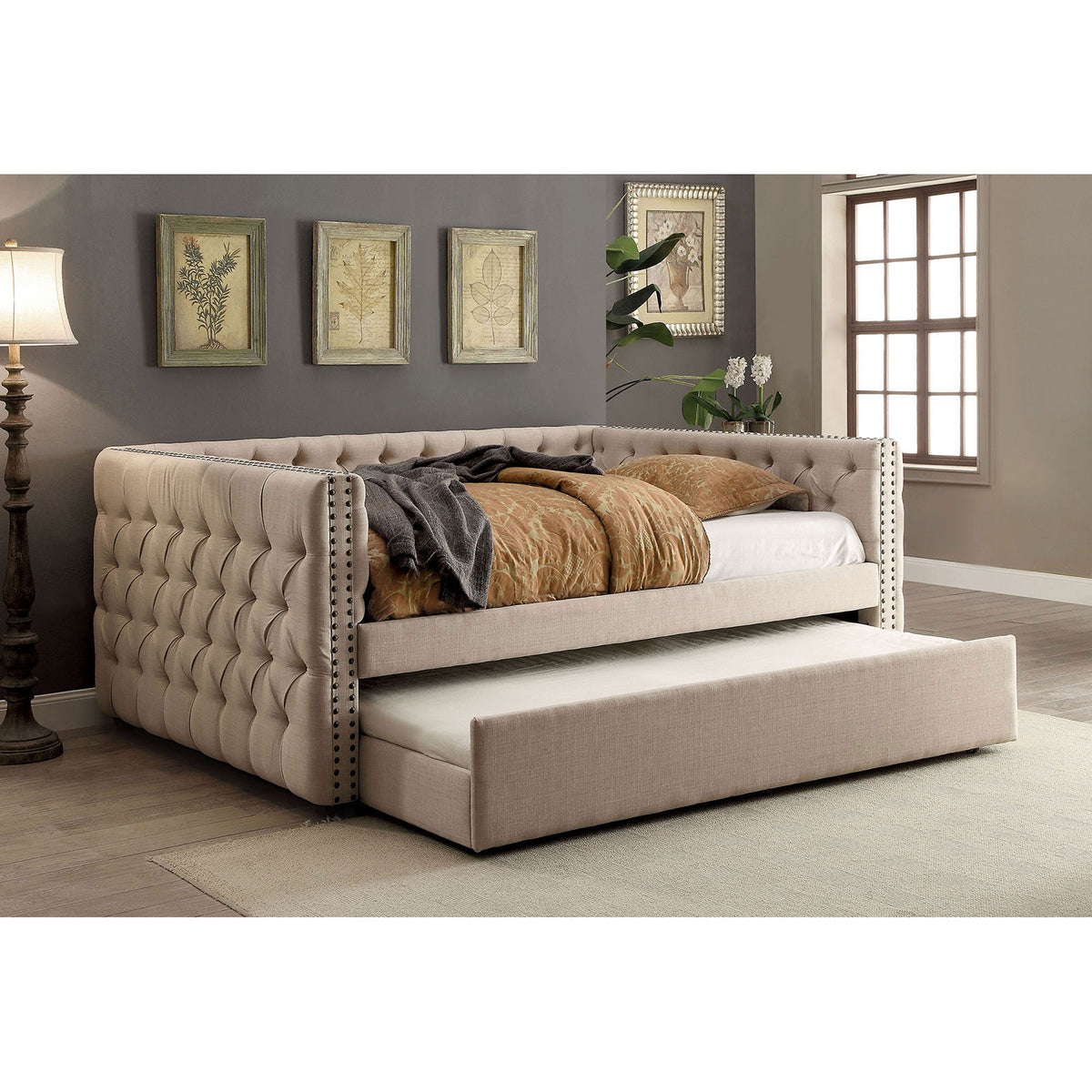 SUZANNE Ivory Twin Daybed - Half Price Furniture