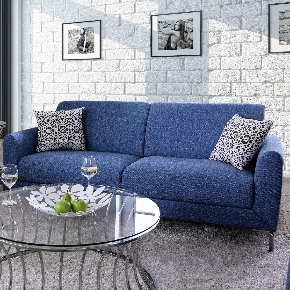 Lauritz Blue Sofa - Half Price Furniture