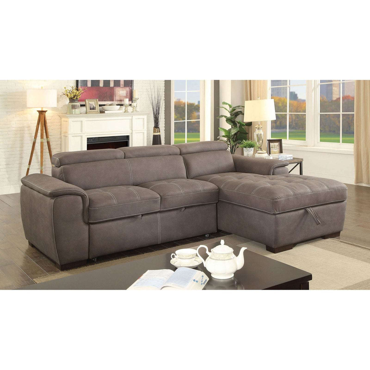 Patty Ash Brown Sectional, Ash Brown - Sectional - Half Price Furniture