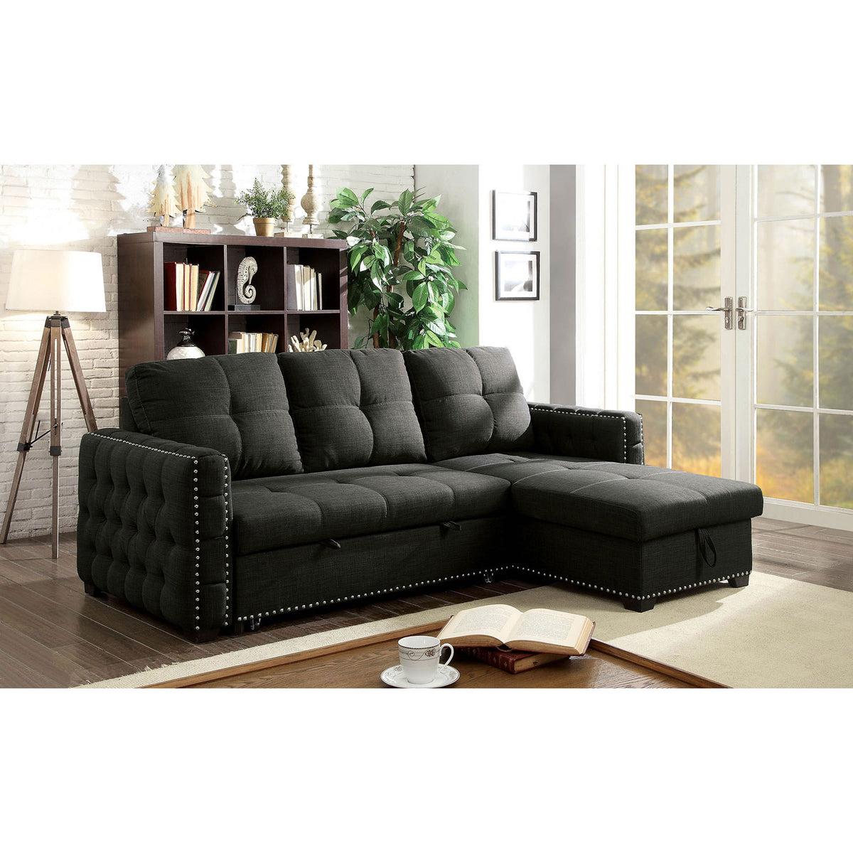 Demi Dark Gray Sectional - Half Price Furniture
