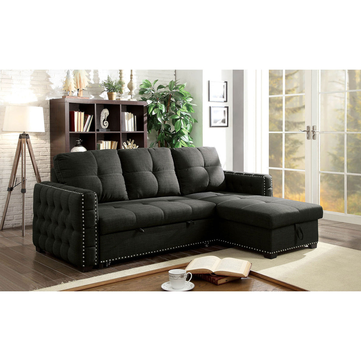 Demi Dark Gray Sectional Demi Dark Gray Sectional Half Price Furniture