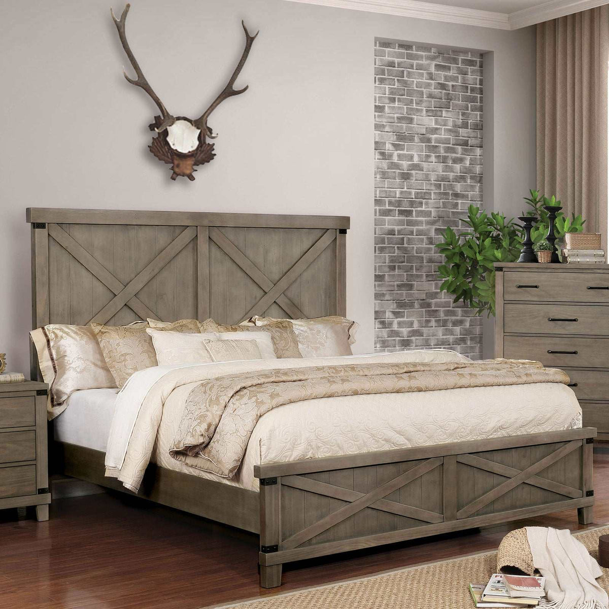 Bianca Dark Walnut E.King Bed - Bed - Half Price Furniture