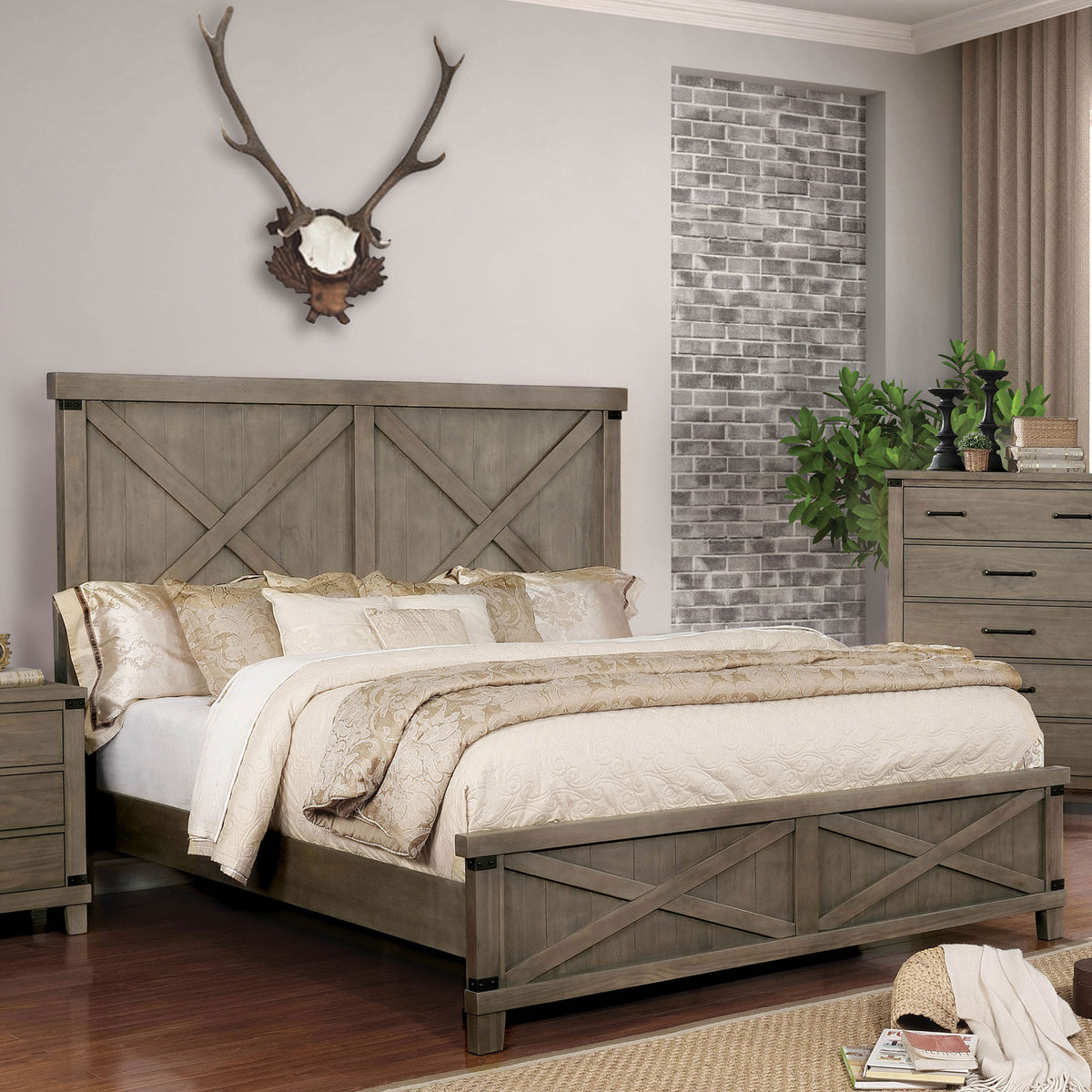 Bianca Dark Walnut E.King Bed - Bed - Half Price Furniture