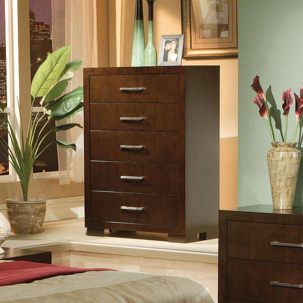 Jessica 5-drawer Chest Cappuccino - Chest - Half Price Furniture