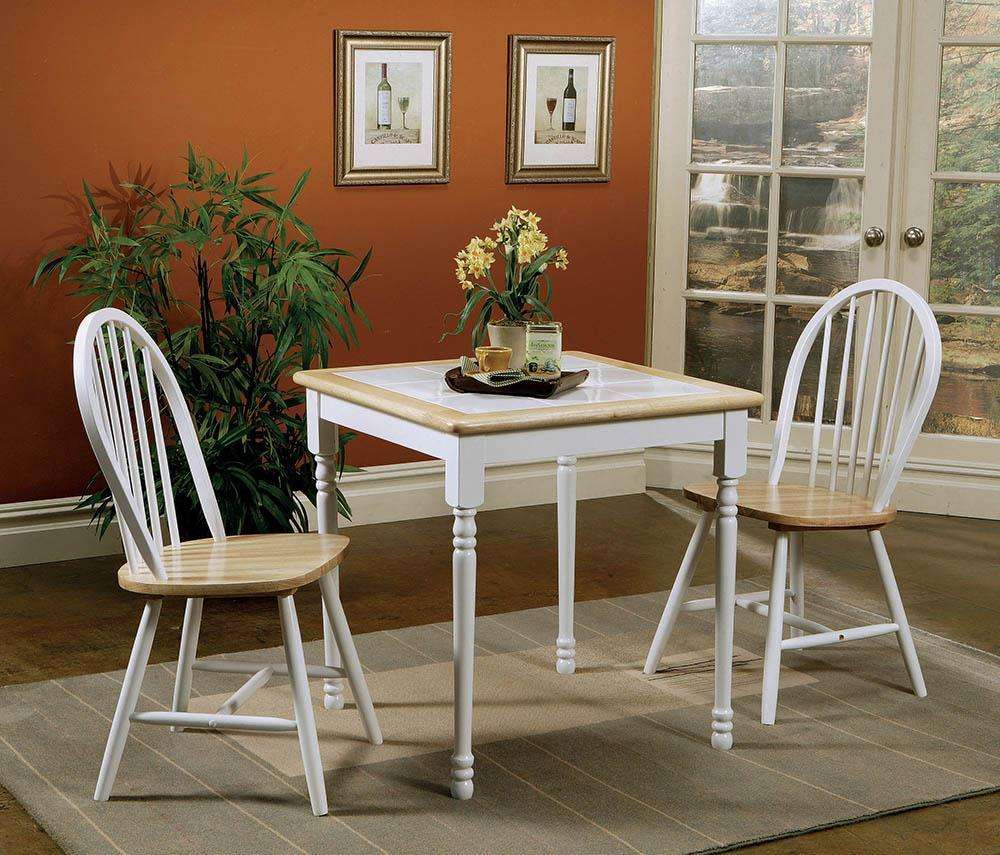Cinder Windsor Side Chairs Natural Brown and White (Set of 4) - Dining Chair - Half Price Furniture