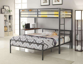 Fisher Twin Workstation Loft Bed Gunmetal - Loft Bed - Half Price Furniture