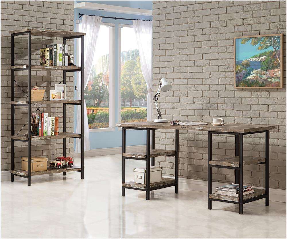 Kemper 4-shelf Writing Desk Salvaged Cabin - Desk - Half Price Furniture