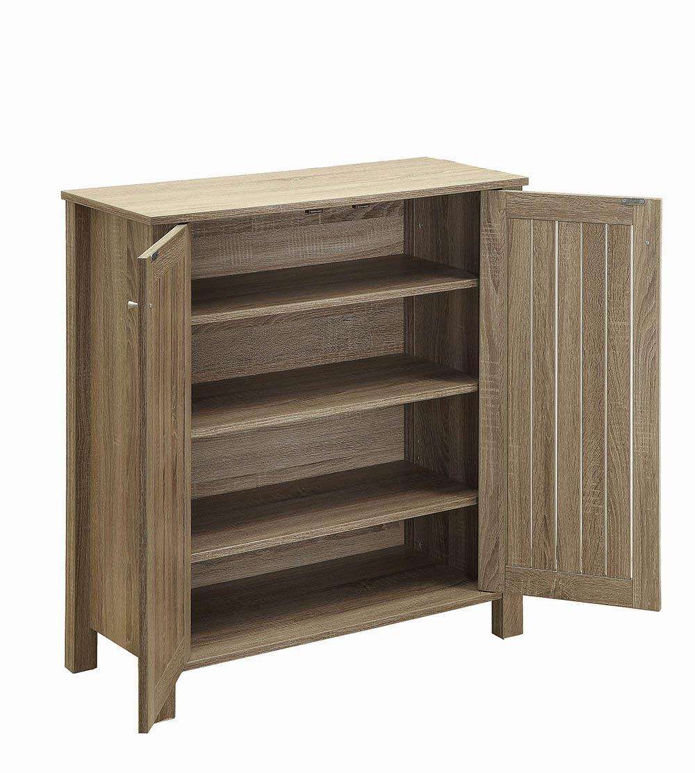 Marisa 4-shelf Shoe Cabinet Dark Taupe - Accent Cabinet - Half Price Furniture