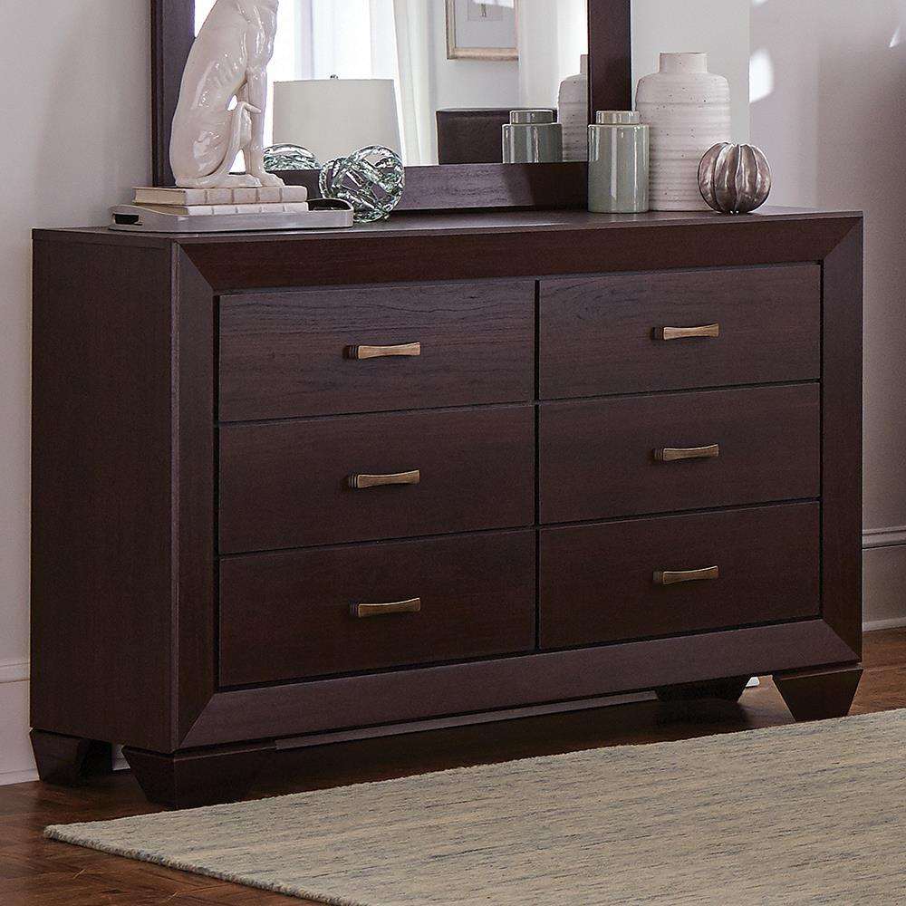 Kauffman 6-drawer Dresser Dark Cocoa Half Price Furniture