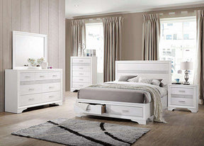 Miranda California King 2-drawer Storage Bed White - Bed - Half Price Furniture