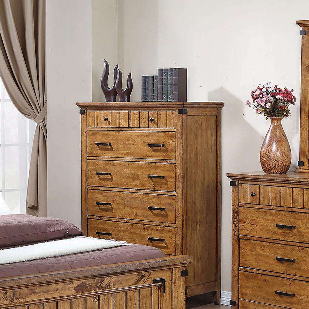 Brenner 7-drawer Chest Rustic Honey - Chest - Half Price Furniture