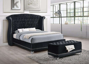 Barzini Queen Tufted Upholstered Bed Black - Bed - Half Price Furniture