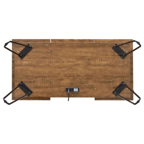 Sheeran Writing Desk with 4 Hidden Storages Rustic Amber - Half Price Furniture