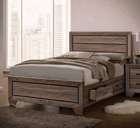 Kauffman Queen Panel Bed Washed Taupe - Bed - Half Price Furniture