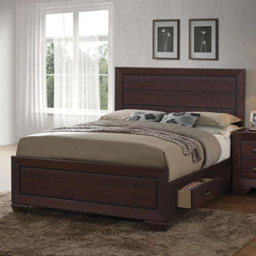 Kauffman Queen Panel Bed Dark Cocoa - Bed - Half Price Furniture