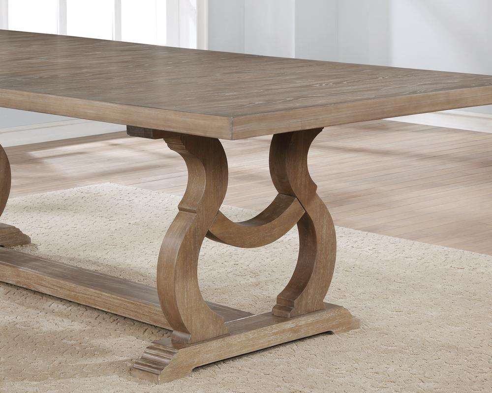 Brockway Trestle Dining Table Barley Brown - Half Price Furniture