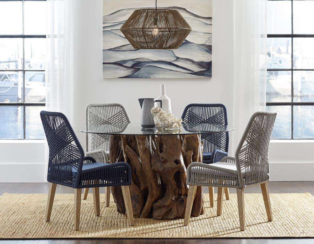 Nakia Woven Rope Dining Chairs Dark Navy (Set of 2) - Dining Chair - Half Price Furniture