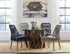 Nakia Woven Rope Dining Chairs Dark Navy (Set of 2) - Dining Chair - Half Price Furniture