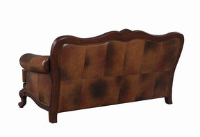 Victoria Rolled Arm Sofa Tri-tone and Brown Victoria Rolled Arm Sofa Tri-tone and Brown Half Price Furniture