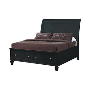 Sandy Beach Eastern King Storage Sleigh Bed Black - Bed - Half Price Furniture