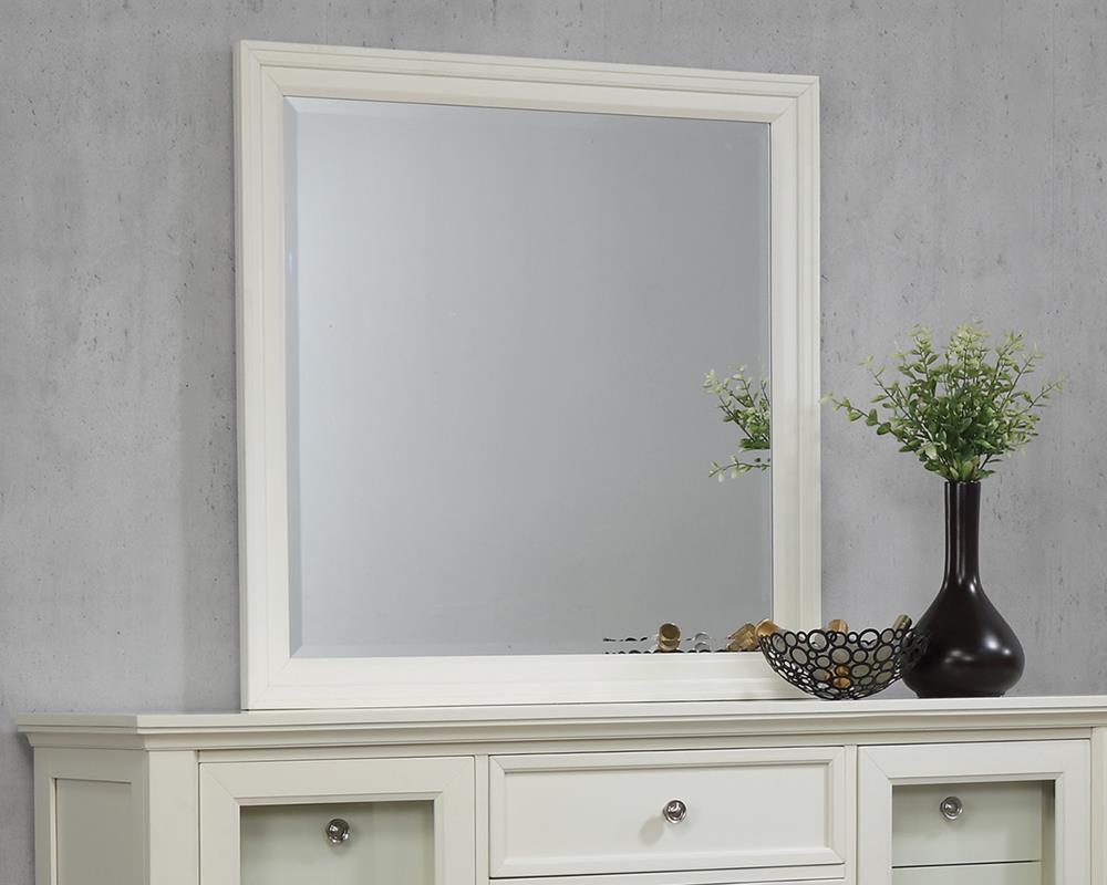Sandy Beach Rectangular Dresser Mirror Cream White - Half Price Furniture